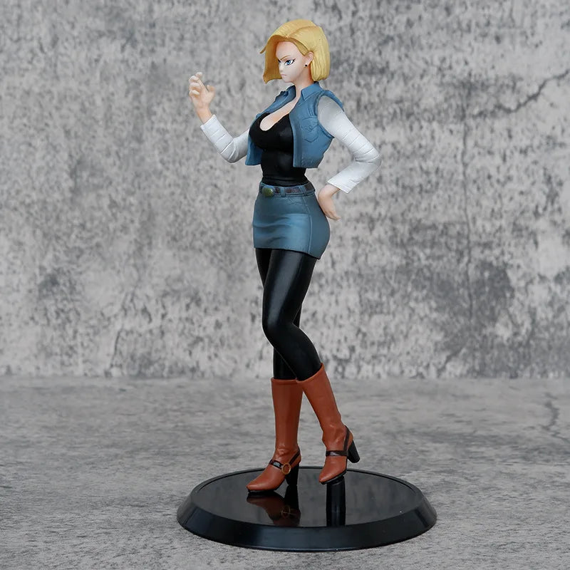 Anime Dragon Ball Z No. 18 Lazuli Android 18 Vegeta PVC Action Figure DBZ Sexy Girl Model Collectible Toys