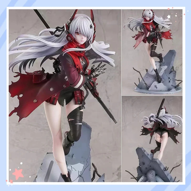 Punishing Gray Raven Lucia Crimson Abyss White Hair Anime Figure Collectible Statue Desktop Ornament Display For Anime Game Fans
