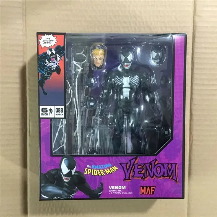16CM Mafex 088 Spider-Man Venom Comic Action Figure Anime The Amazing Spiderman Collectible Toys Gifts Model