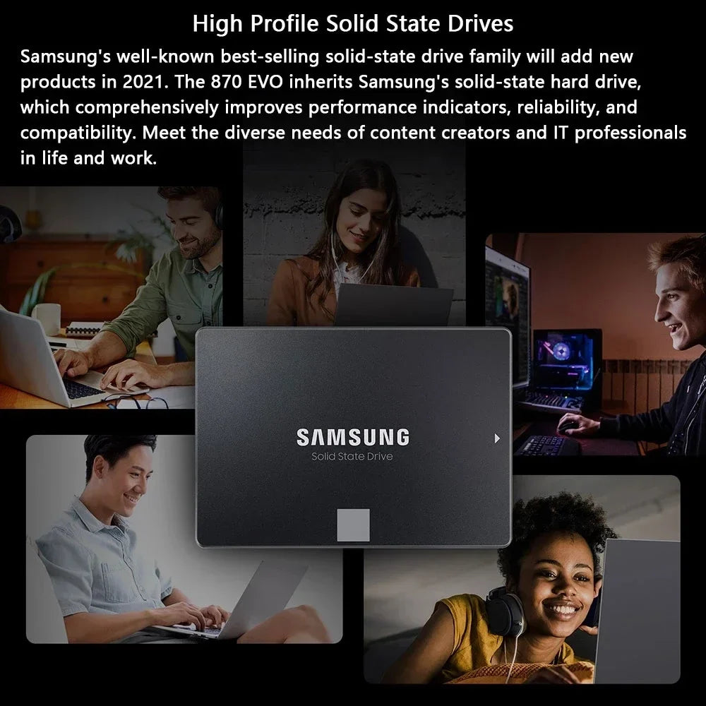 SAMSUNG SSD 870 EVO Internal Solid State Disk HDD Hard Drive SATA3 2.5 inch Laptop Desktop 1TB 2TB 250GB 500GB PC MLC disco duro