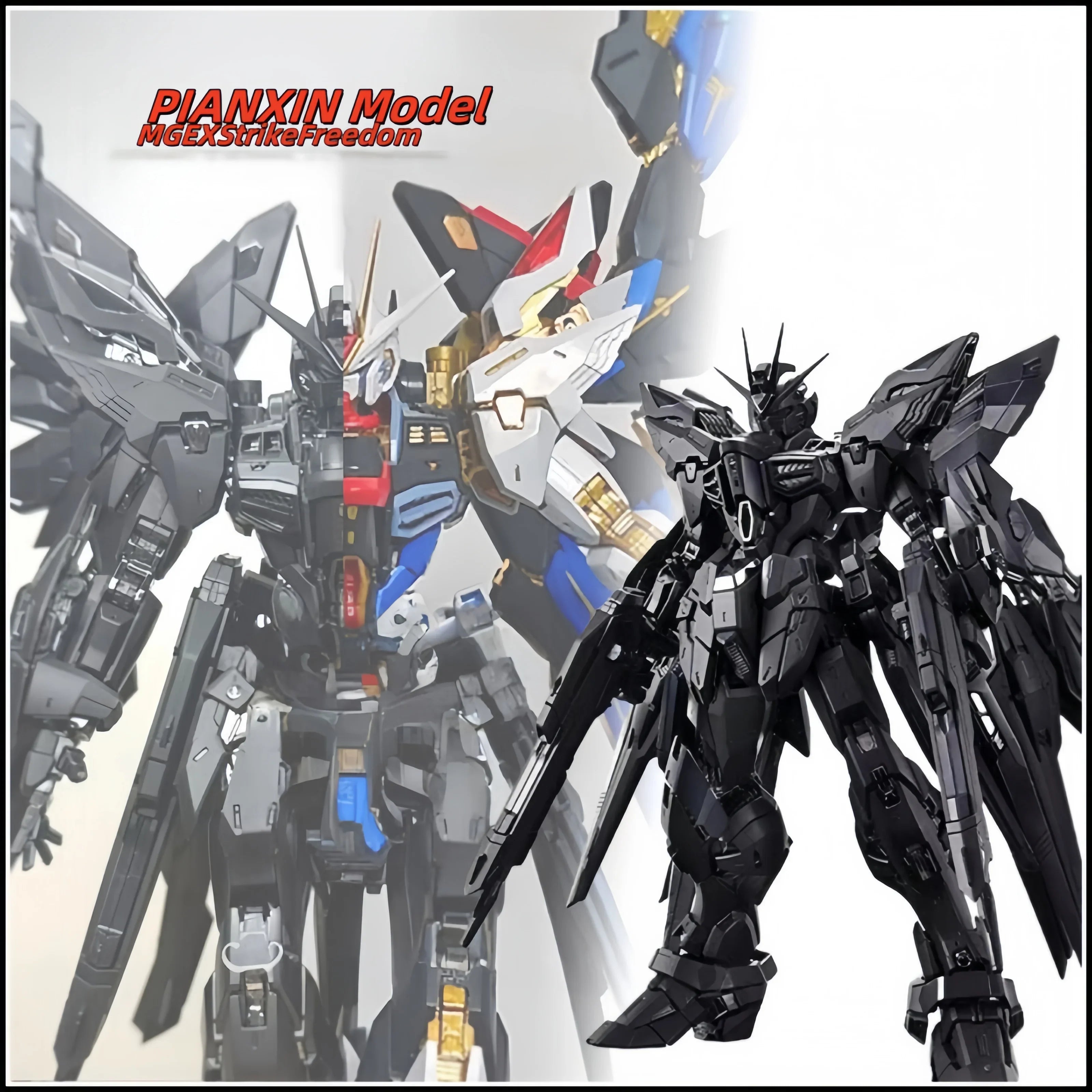 In Stock Pianxin Strike Freedom Mg 1/100 Mgex Action Figure Assembly Model Kit Midnight Coating Model Mecha Kids Gifts Toys