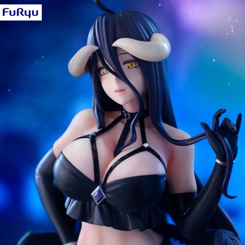 Original Furyu Bicute Dark Overlord Albedo Action Figure Anime Pvc Model Decoration Genuine Collectible Toys Birthday Gift