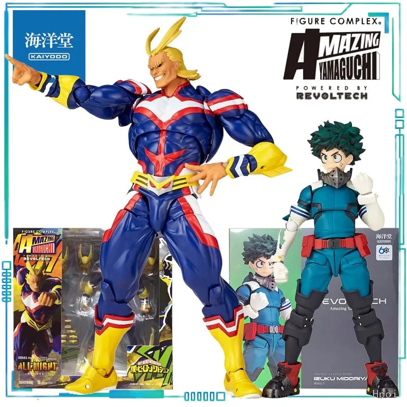 KAIYODO Genuine Amazing Yamaguchi Series My Hero Academy Midoriya Izuku，All Might Finished Product Movable Model As A Gift