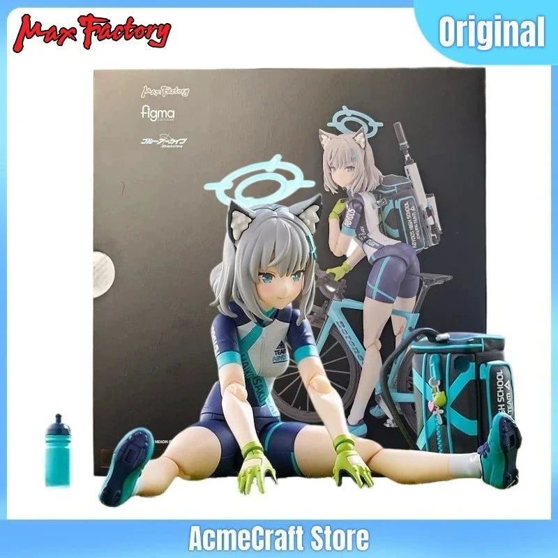 Original Max Factory Figma #644 DX Blue Archive Shiroko Sunaookami Cycling Outfit Ver. 145mm Action Figure Collectible Model