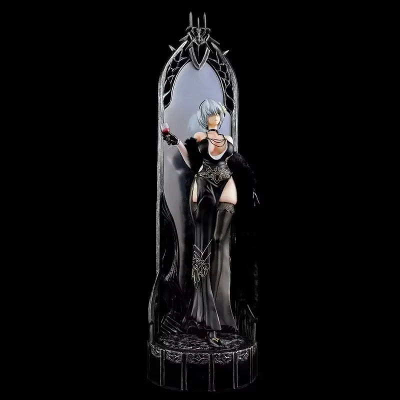 NieR:Automata Nier Banquet Figure with Wine Glass, Dual Interchangeable Head Sculpts, Elegant Collectible Gift for Fans