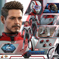 HotToys 1/6 Scale Marvel Avengers Endgame Tony Stark Bewegliche Actionfigur mit Team-Anzug und Quantum Realm Helm