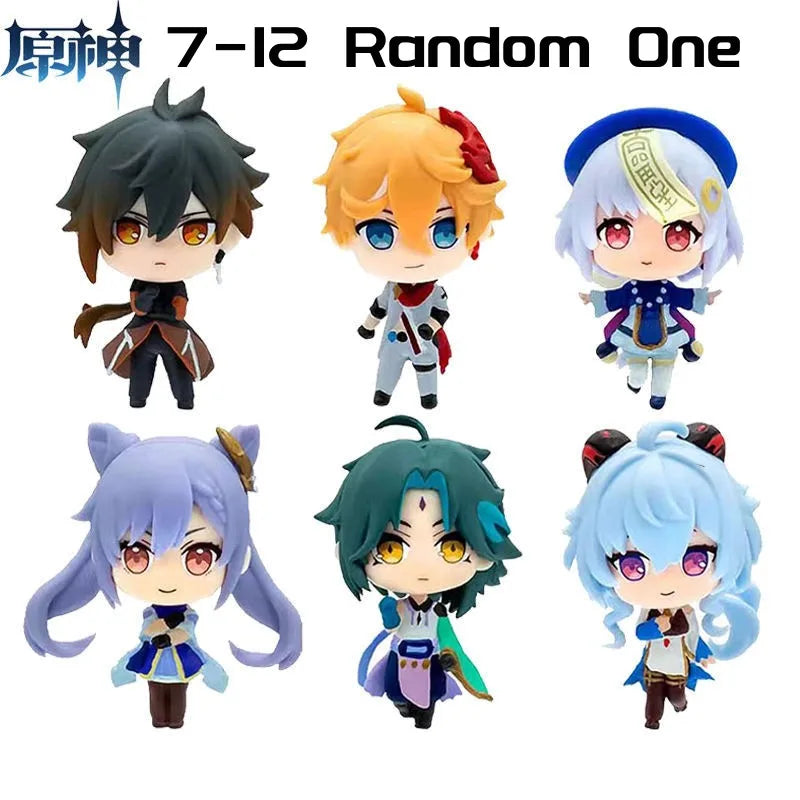 Anime Genshin Impact Kawaii Figure Paimon Amber Klee Kelly Action Figure Cute Game Figurine Model Kid Toys Children's Day Gifts