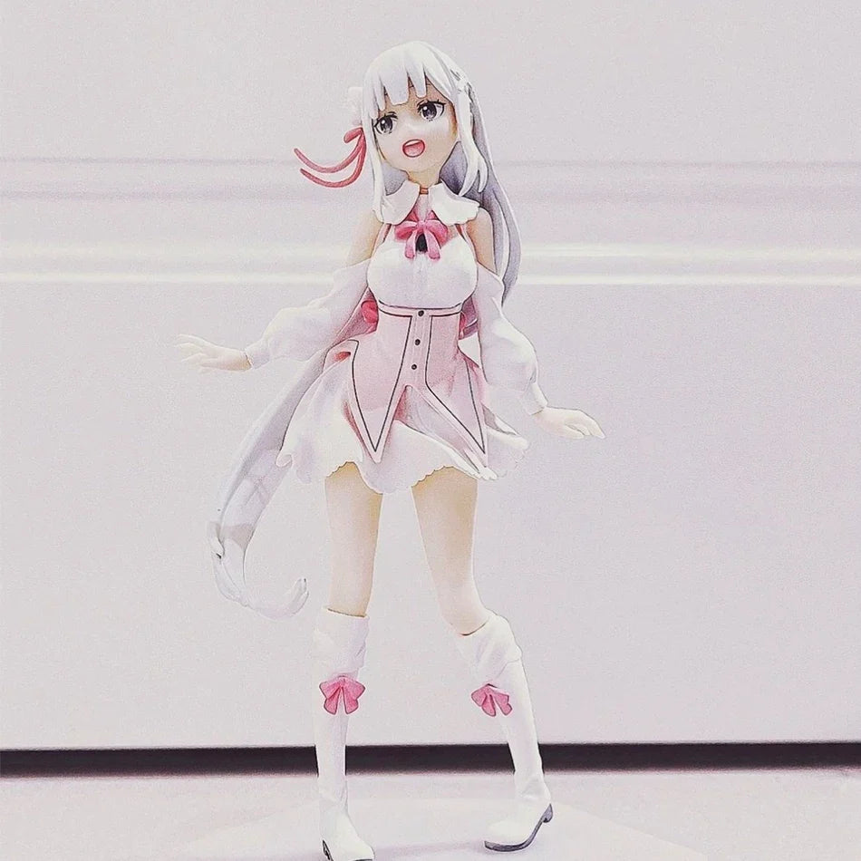 17cm Re:Life In A Different World From Zero Anime Character Emilia Memory Snow Kawaii Magical Girl PVC Cartoon Model Toys Gifts