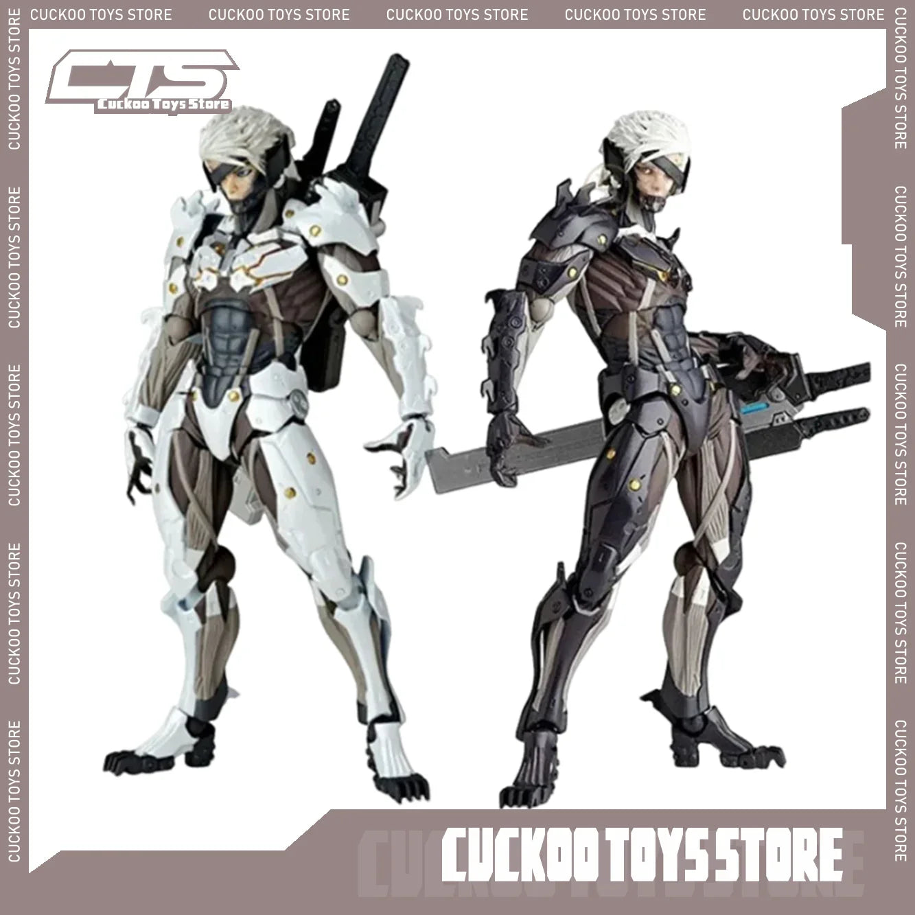 Kaiyodo The Ocedo Yamaguchi 140 Ex Metal Gear Action Figure Mgs Raiden Metal Gear Rising Rising Thunder Hand Gift Doll  Toy