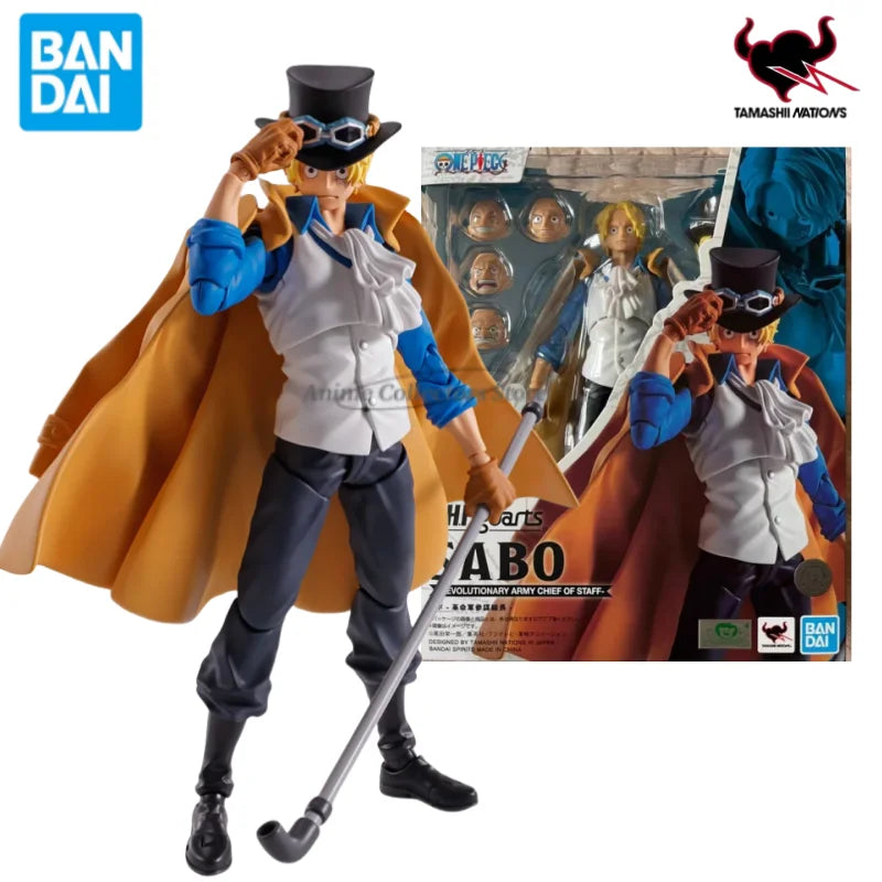In Stock Original Bandai S.H.Figuarts ONE PIECE SABO REVOLUTIONARY ARMY CHIEF OF STAFF AnimeAction Figure Model Toy Gift