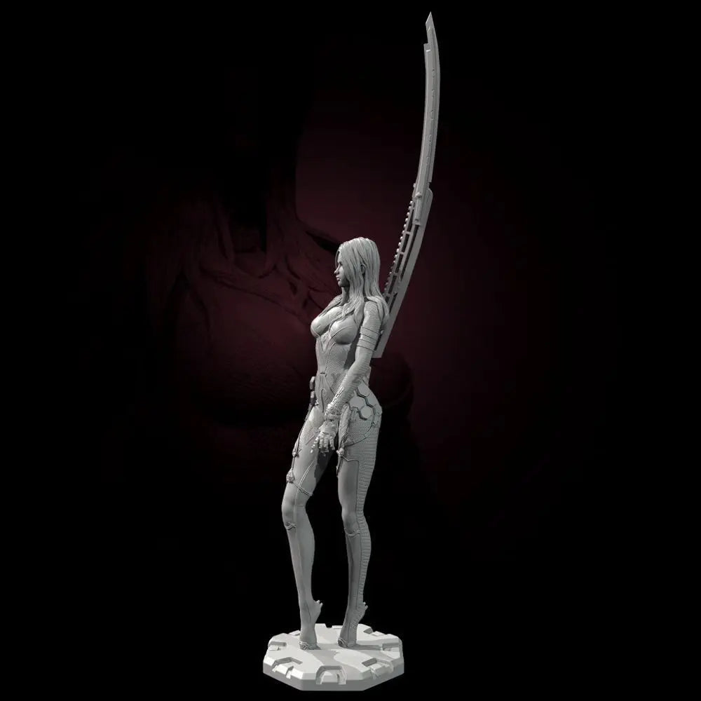 50mm 75mm 85mm Lady Swordsman Resin White Model 3D Printed DIY Self-assembly Unassembled and Uncolored Figurines Miniatures