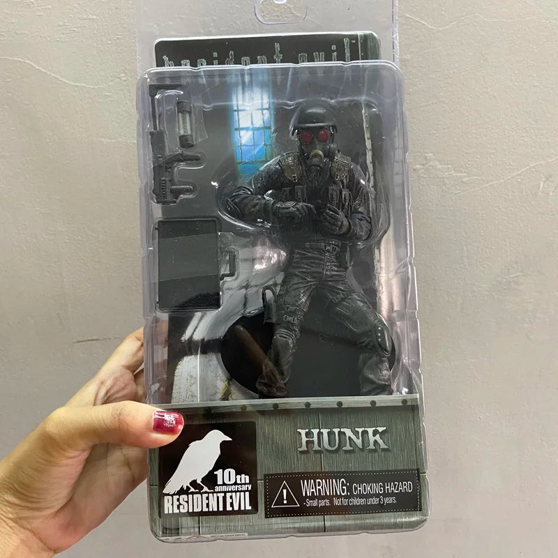 NECA Resident Evil Figuren Hunk Zombie Actionfigur Gasmaske Anime mit Hund Modell Puppen Kollektion Weihnachtsgeschenke für Jungen Spielzeug