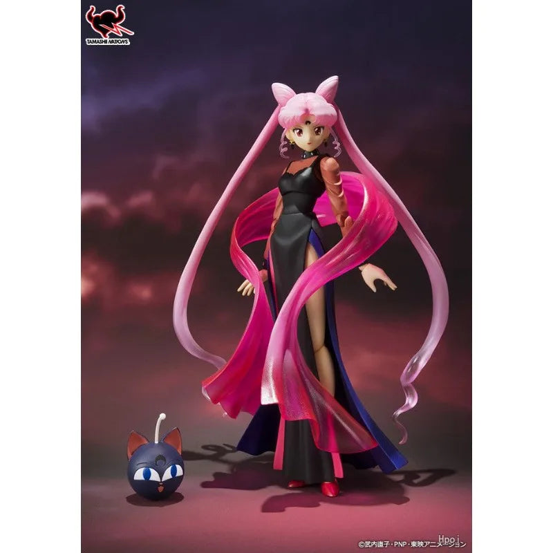 BANDAI Original S.H.Figuarts Beautiful Girl Warrior Crystal Series Tuxedo Mask\Black Lady Action Figure Model Toys Gifts Fo Boys