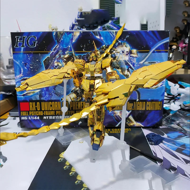 New Xd Electroplated Fire Phoenix Unicorn No.3 Hg 1/144 Assemble The Model Children Toy Action Figures Decorative Gifts