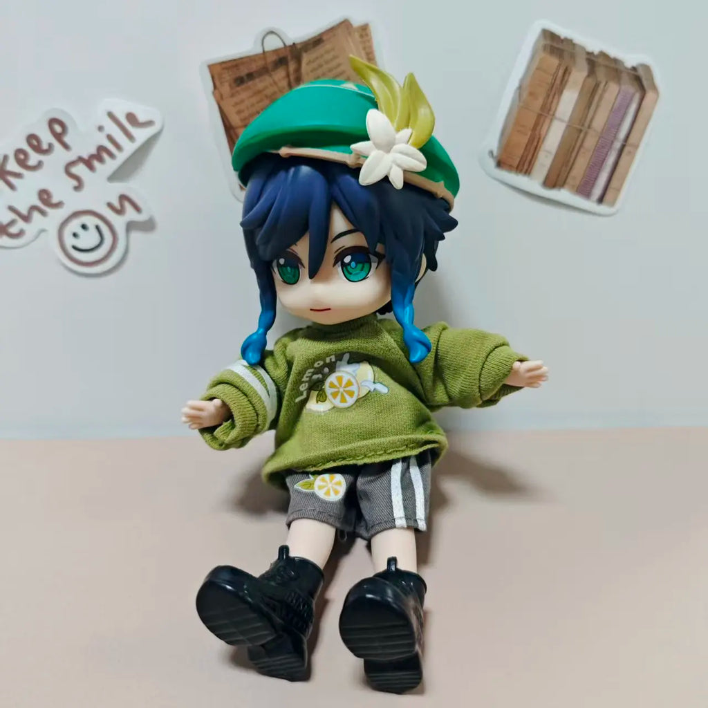 Ob11 1/12 Genshin Impact Anime Venti BJD Model Doll Action Figure Model Figurine Decoration Toys Green Suit Toys