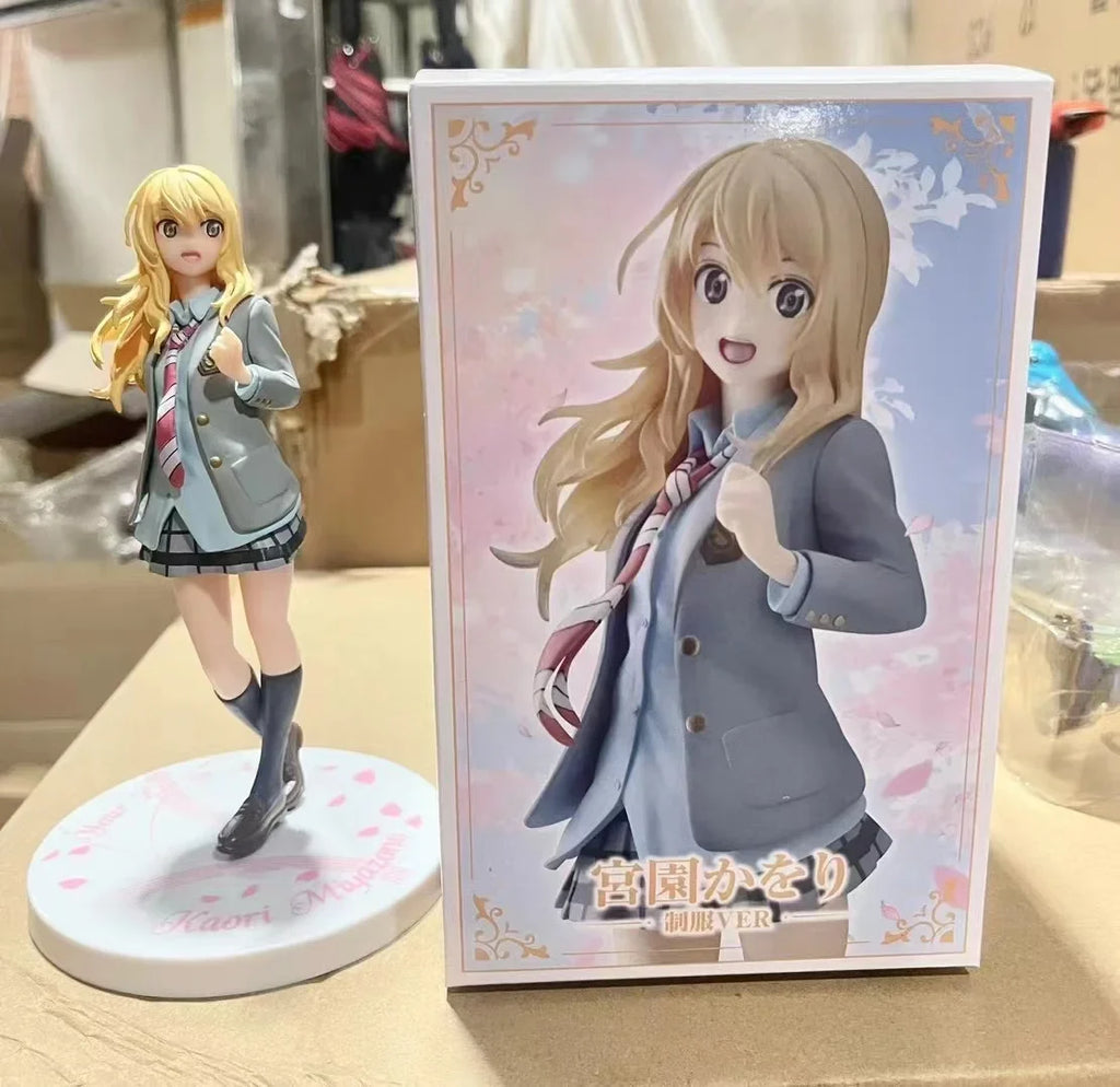 Anime Shigatsu wa Kimi no Uso Miyazono Kaori Figure Your Lie in April School Uniform JK Dress Up Model Toy Gift Action Figure