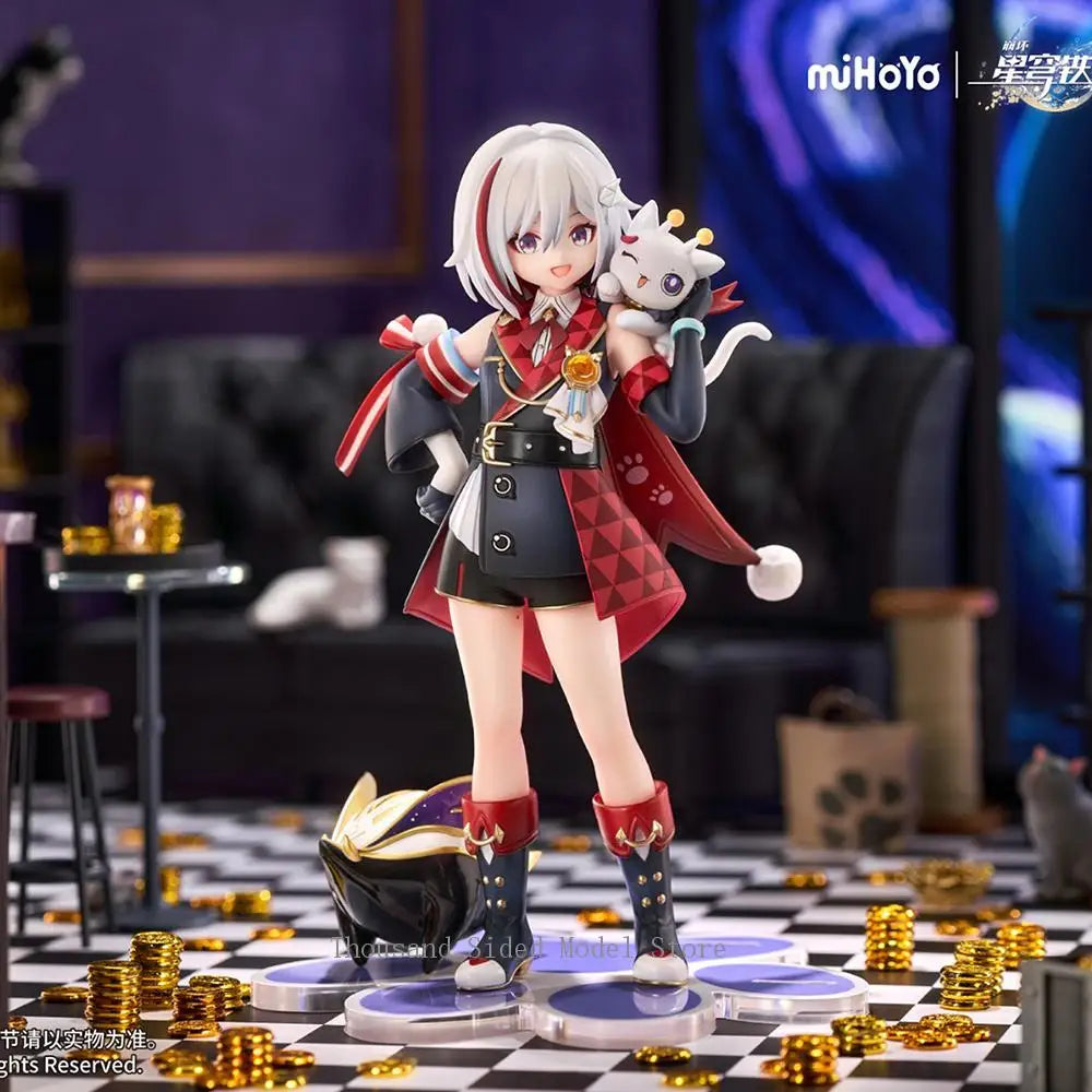 Original RIBOSE Rise Up+ Honkai: Star Rail  Little Cat Series Topaz Numby Action Figure 18CM Nice Collectible Model Decoration