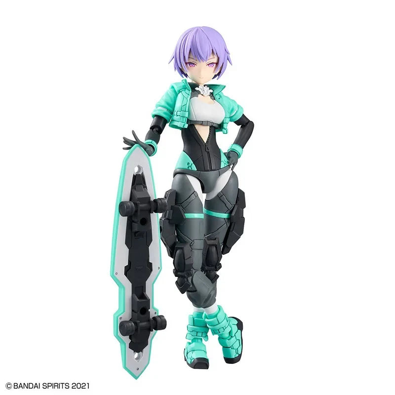 Bandai Genuine Model Kit 30MS SIS-V00 Rydira Color A Skateboard Clothing Action Figure Joints Movable Toys Gifts Toy Collection