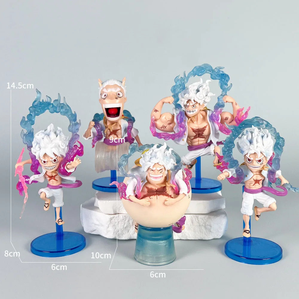 Anime Figure One Piece Q-Version Nika Luffy Five Level Sun God Gradient Special Effects Scenery Model Ornament