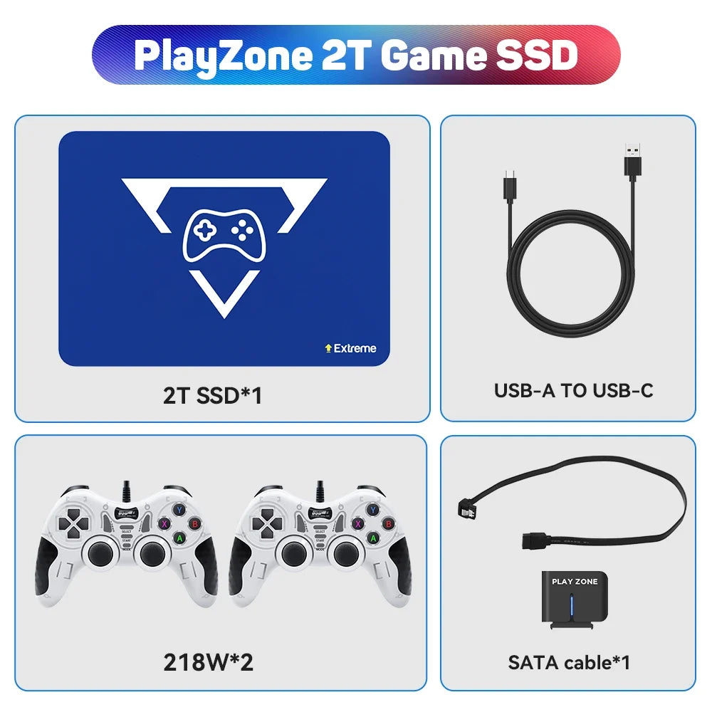 2TB Gaming Emulation Hard Drive With 20000 Retro/PC Games Launchbox Retrobat Playnite Gaming HDD For PS4/PS3/Switch/WIIU/N64/PS5