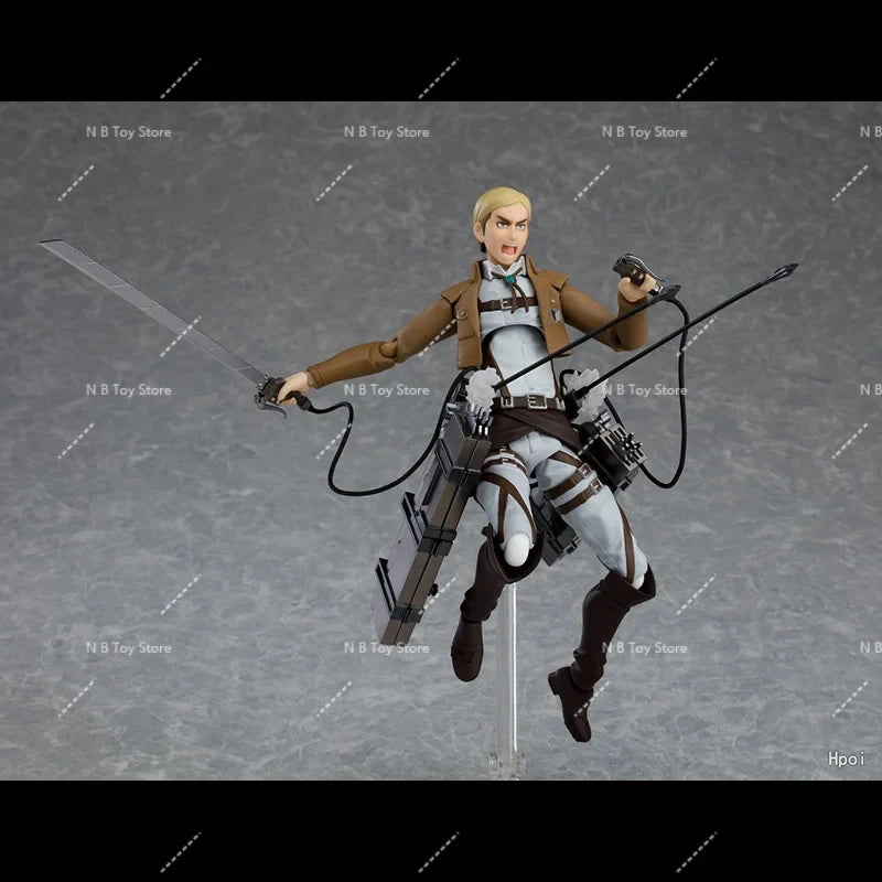 In Stock Original MaxFactory MF Figma 446 Attack on Titans Erwin Smith PVC Anime Action Figure Model Gift Collection Toys15cm