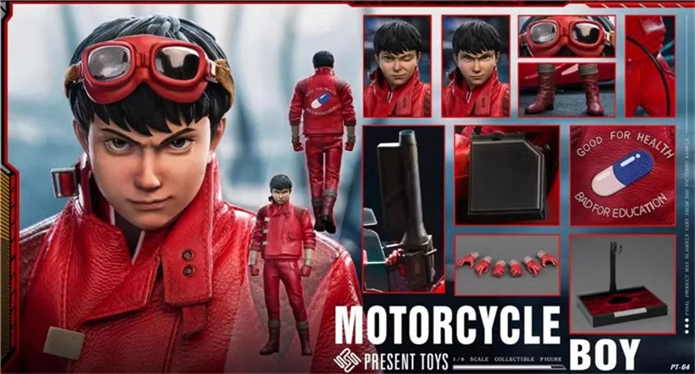 PRESENT TOYS PT-sp64 1/6 Scale Red Leather Jacket Motorcycle Boy Male Soldier Full Set for 12inches Action Figure Model Toys