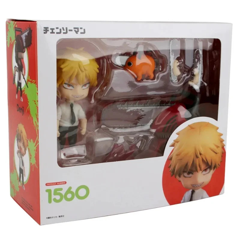 10Cm Chainsaw Man Anime Figure #1580 Power #1560 Denji Power Cartoon Q Verision Collectile Model Doll Action Figure Toys Gifts