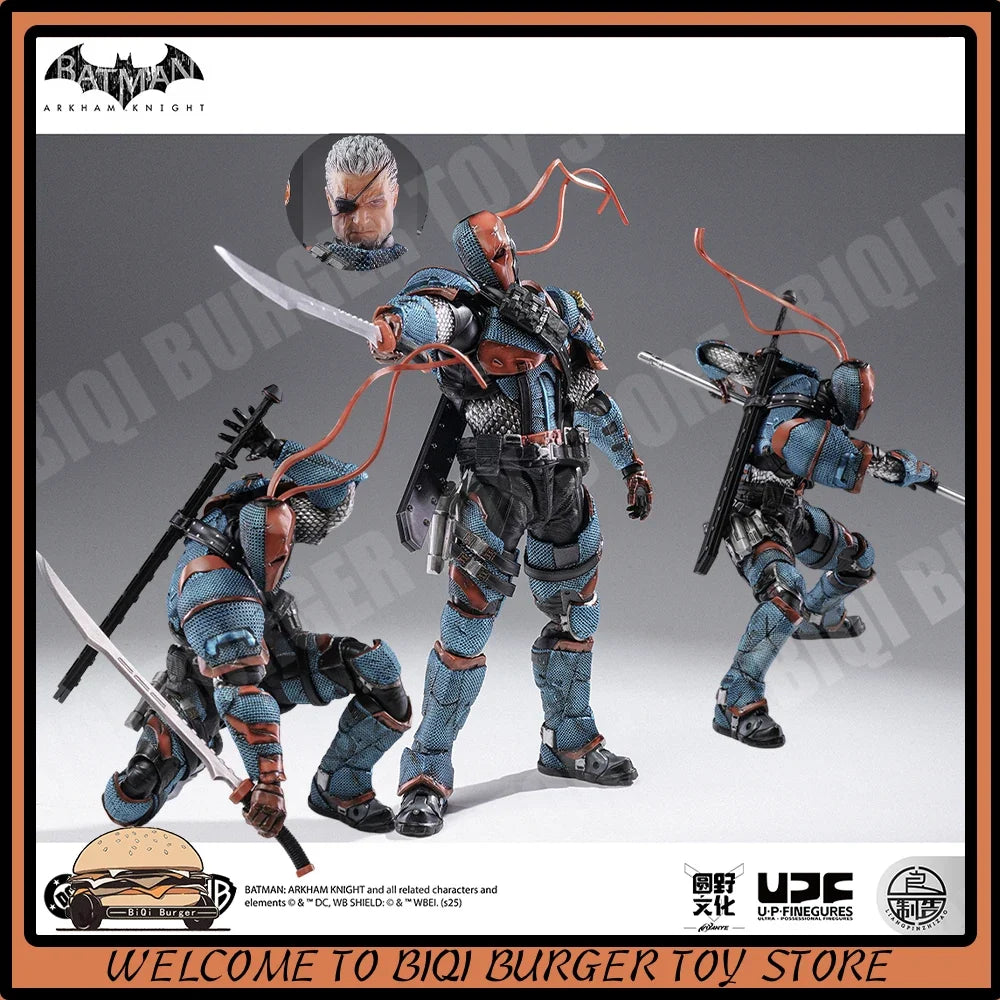 Original X U-P-Finegures Arkham Knight Deathstrok Action Figure V8.04 Suit Batman Figures 1/12 Colletion DC Multiverse Toy Gift