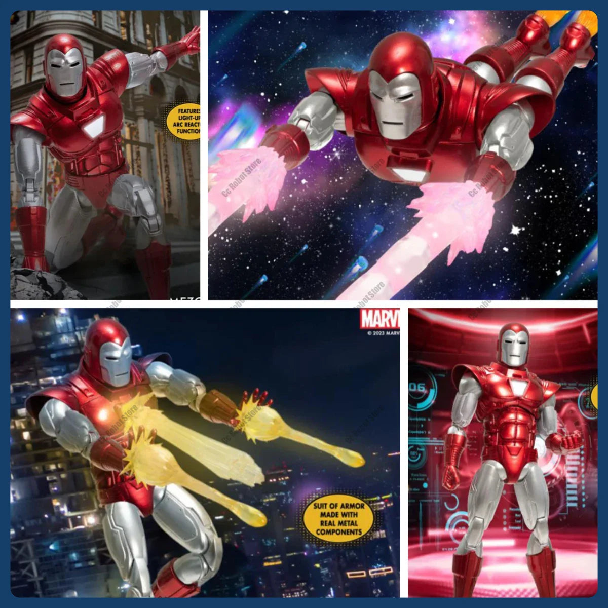 Original Hot-Selling Mezco Toyz ONE:12 Iron Man Silver Centurion Edition Anime Action Figure Collectible Model Gift Toy