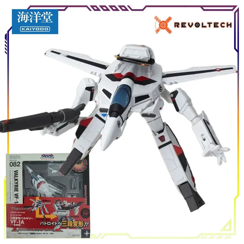 Kaiyodo Original Revoltech Macross Plus Series Three Section Shape VF-1S Roewe Foca Machine Anime Action Figure Model Toys