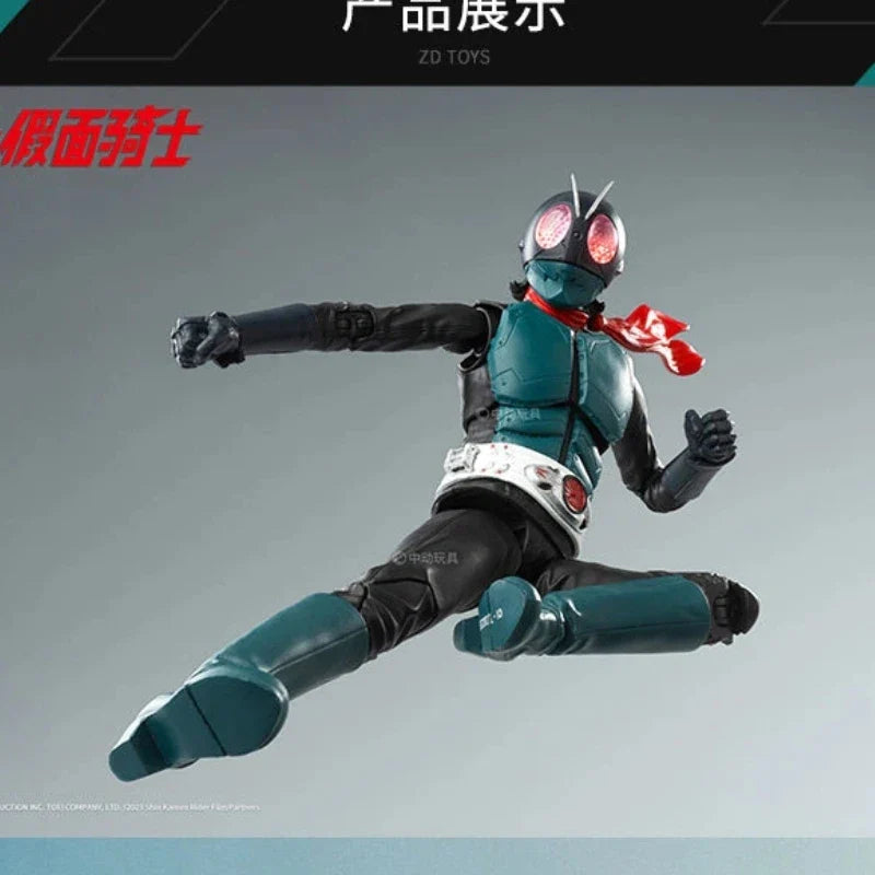 Zd Toys Authentic Classic Masked Rider 1 Hongo Takeshi Action Figure Light Up Eyes 20+ Articulated Joints Toy Gift For Boys