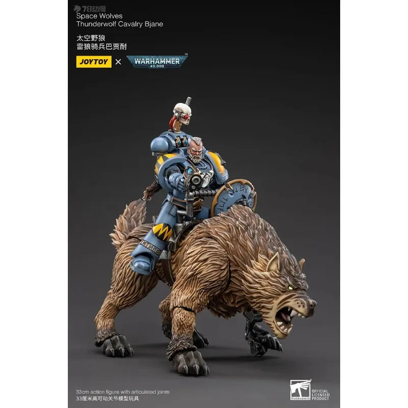 JOYTOY Genuine JOYTOY X Warhammer 40K Series Wolf Squad Space Wild Wolf Thunder Wolf Cavalry Game Character Model Movable Model