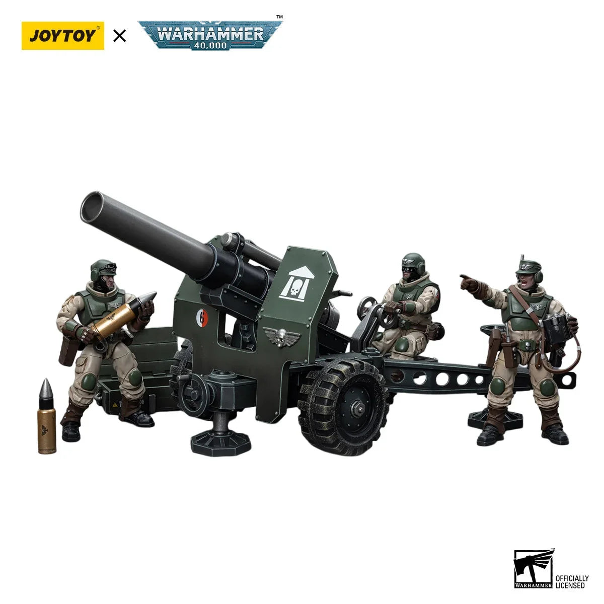 JOYTOY Warhammer 40000/40k Astra Militarum Artillerie-Team mit Bombast-Feldgeschütz Actionfigur Modell Geschenk Dekoration
