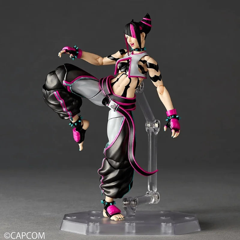 Original Kaiyodo Rinsen Technology Amazing Yamaguchi Style Street Fighter Juri Anime Action Figure Model Toy Collection Gift