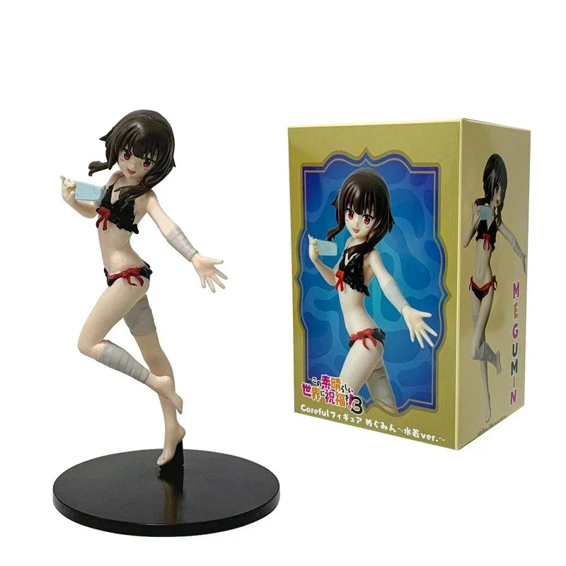 KonoSuba Anime Action Figure Water Goddess Aqua & Bikini Megumin Standing Pose PVC Anime Girl Collectible Display Model Fan Gift