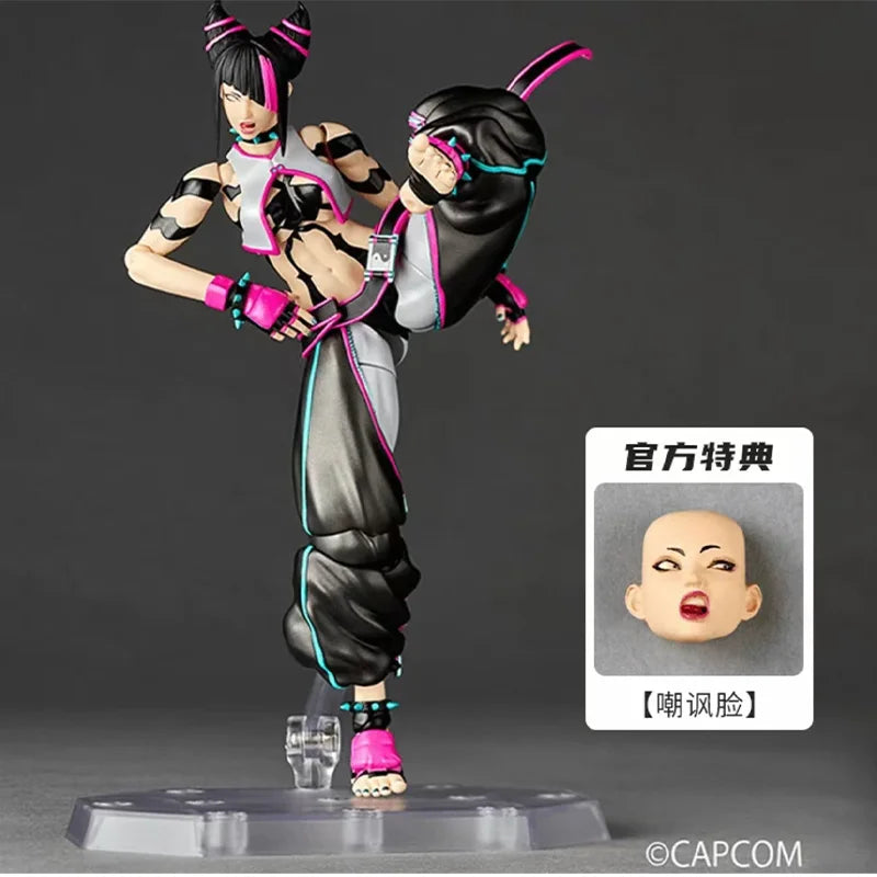 100% Original Kaiyodo Street Fighter 6 Juri Amazing Yamaguchi Revoltech Juri In Stock Anime Action Collection Figures Model Toys