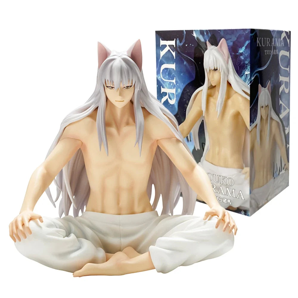 10CM Anime Yu Yu Hakusho Youko Kurama Figure Kurama Sitting posture Noodle Stopper Figure Model Toy Doll Aciton Figure
