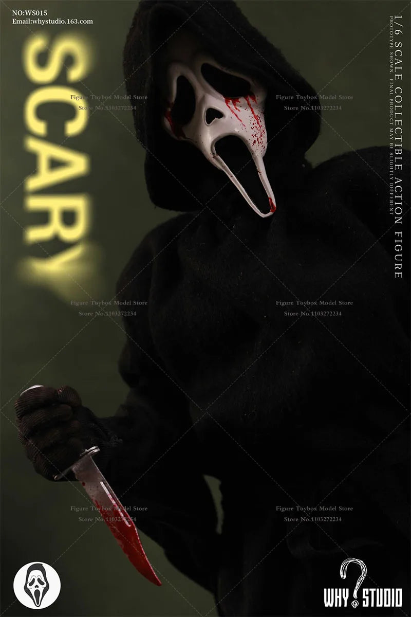 In Stock WHY STUDIO WS015 1/6 Scale Collectible Scary Action Figure Black Cloak Decoration 12" Full Set Soldier Model Toys