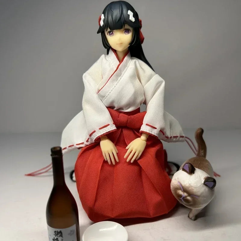 HASUKI PA005 1/12 Exorcist Witch Tsubaki Action Figure Pocket art series NO.5 15.5cm Female Soldier Figurine Model Toy