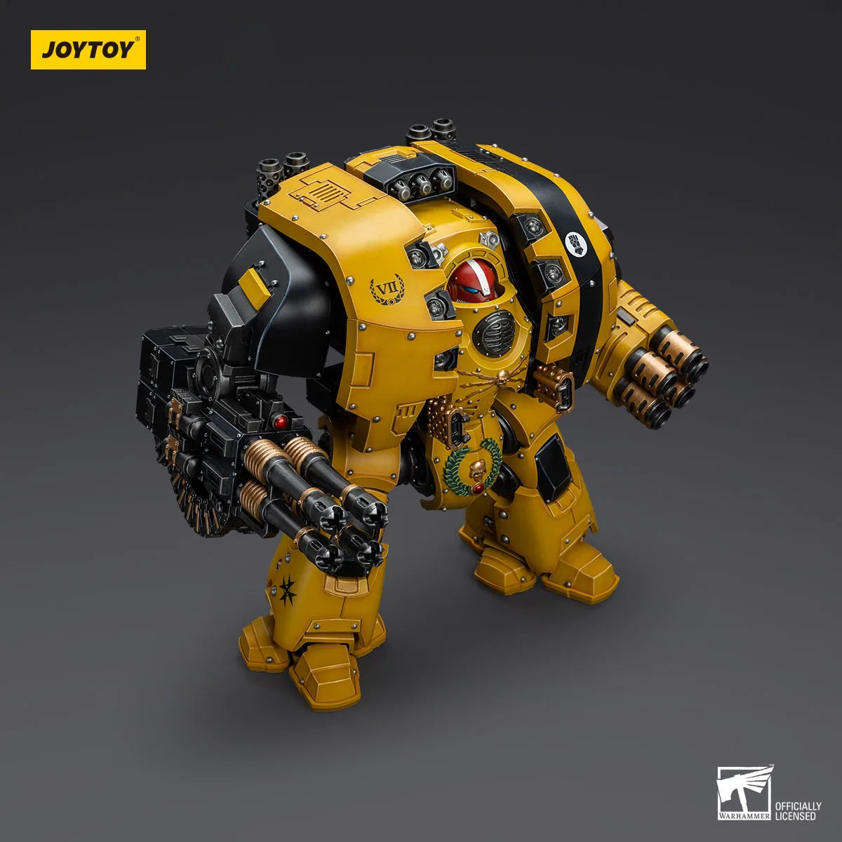 JOYTOY 1/18 lmperial Fists Leviathan Dreadnought with Cyclonic Melta Lance and Storm Cannon Mecha Anime Model Action Figures Toy