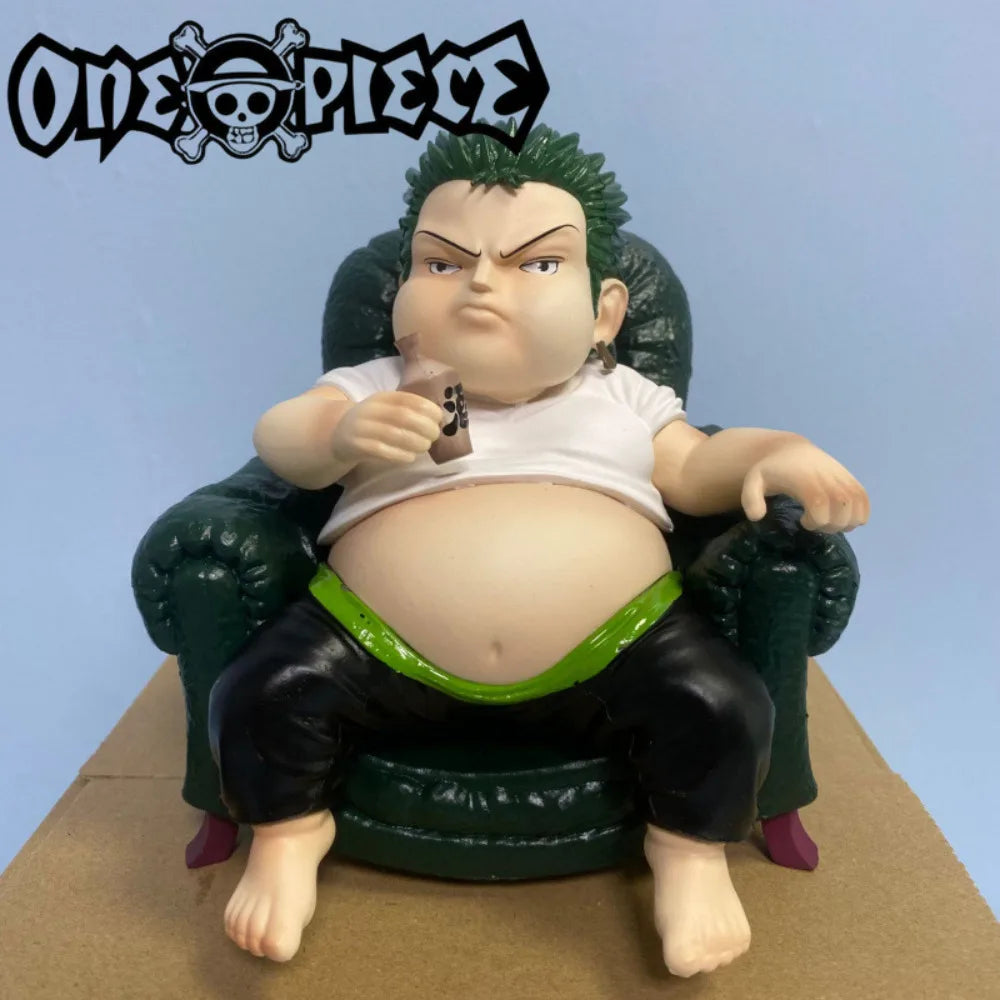 One Piece Chubby Sitting Figure Set - Cute Q Version Luffy, Zoro, Sanji Anime Collectible Desktop Decor