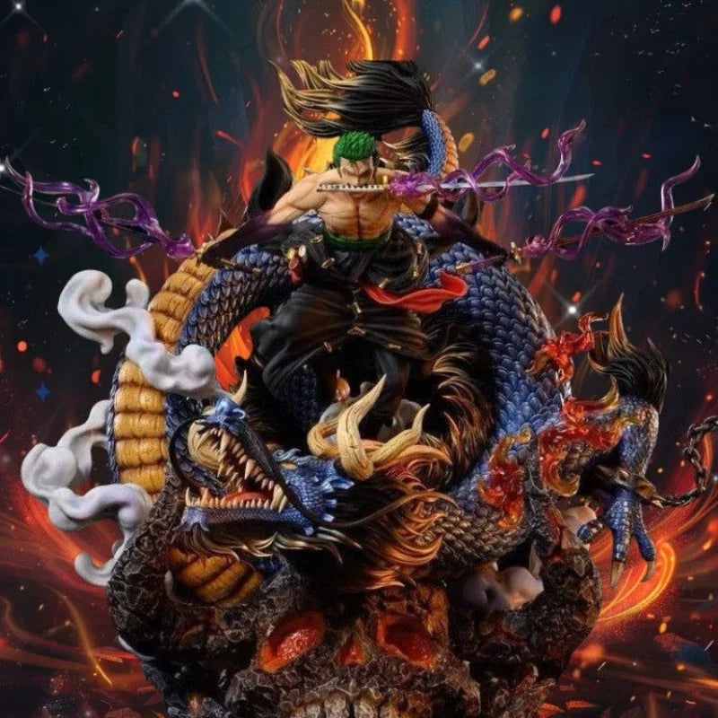Anime Figure One Piece Roronoa Zoro VS Kaidou Battle GK Action Figures Statue Model Kids Toys Doll Gifts Desktop Ornaments
