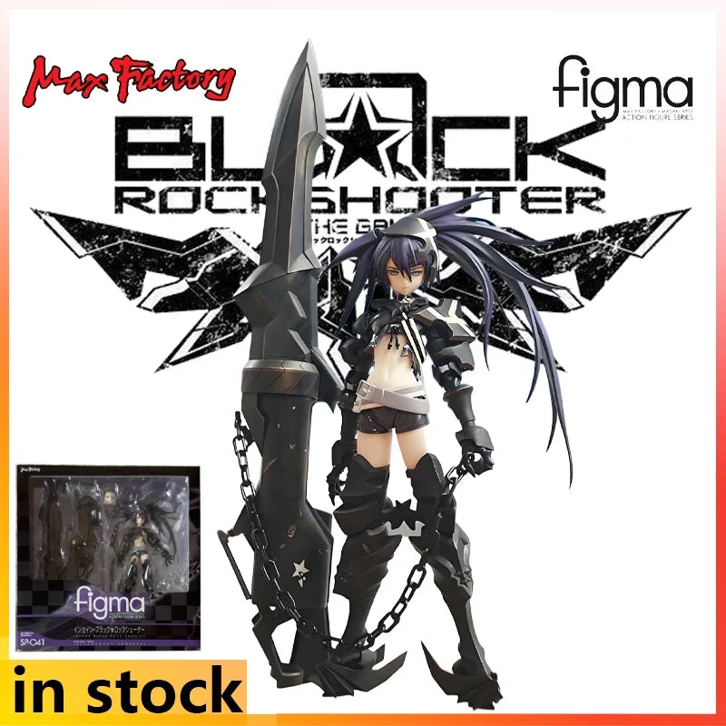 Max Factory Figma Finished Product Movable Exquisite Doll Black Rock Shooter Anime Action Figure Toy Model Festival Gift for Boy