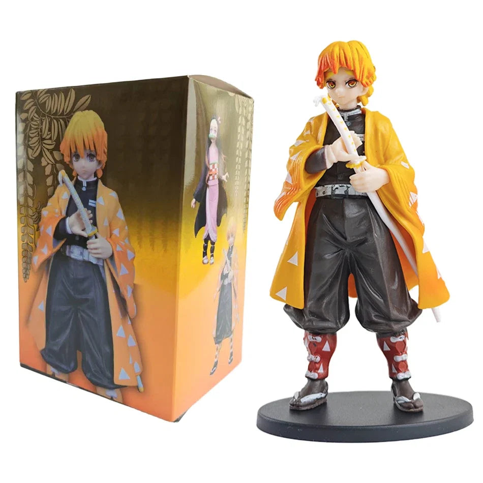 Anime 16CM Demon Slayer Kimetsu No Yaiba Figure Kamado Tanjirou Action Figure Agatsuma Zenitsu Nezuko Warrior PVC Model Toys AAA