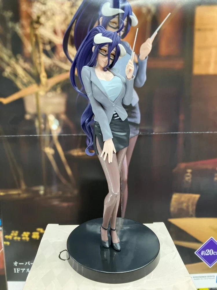 Bandai Original 20cm Eacher Style Version Overlord Albedo Anime Action Figure Model Desktop Decoration Toys