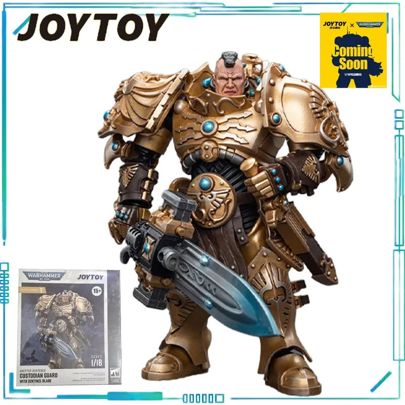 JOYTOY Genuine JOYTOY X Warhammer 40K Series Company Commander A Guard Unit Flag Execution Officer Movable Model Boy's Gift