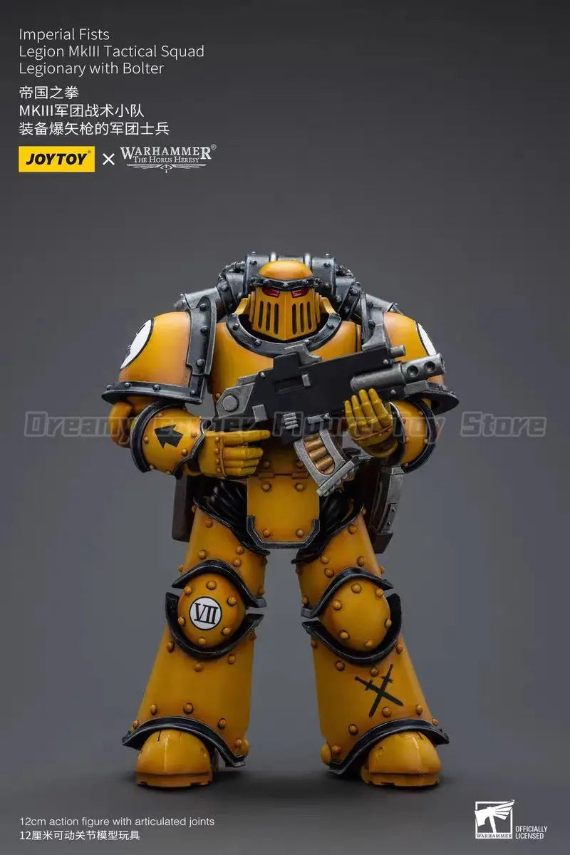 【In Stock】JOYTOY Warhammer 40K Imperial Fists Legion Mklll Tactical Squad Legionary with Bolter 1/18 Action Figure Toys Model