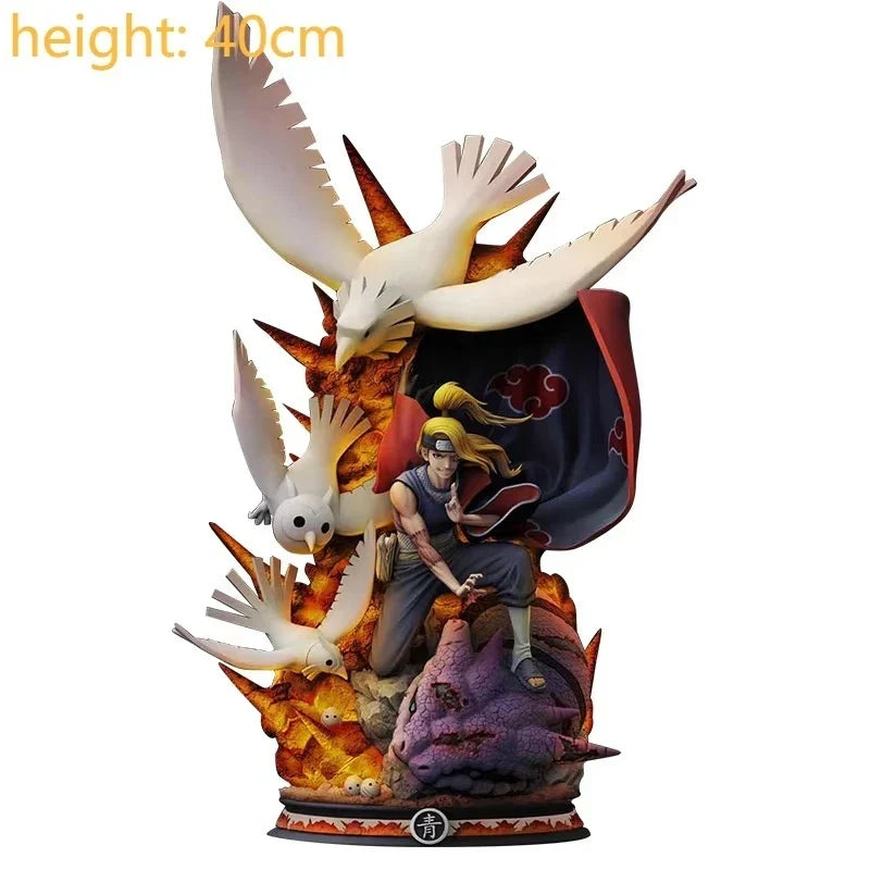 Gk Naruto Shippuden Anime 35 Cm Action Figure - Kurama Chakra Mode With Sasuke Itachi Statue Collection Toy Kyuubi Figma