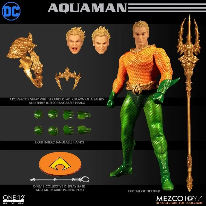 Original Mezco ONE:12 6 Zoll 1/12 Aquaman Anime Action Figuren Sammlerstücke Modell Spielzeug Geschenke für Kinder