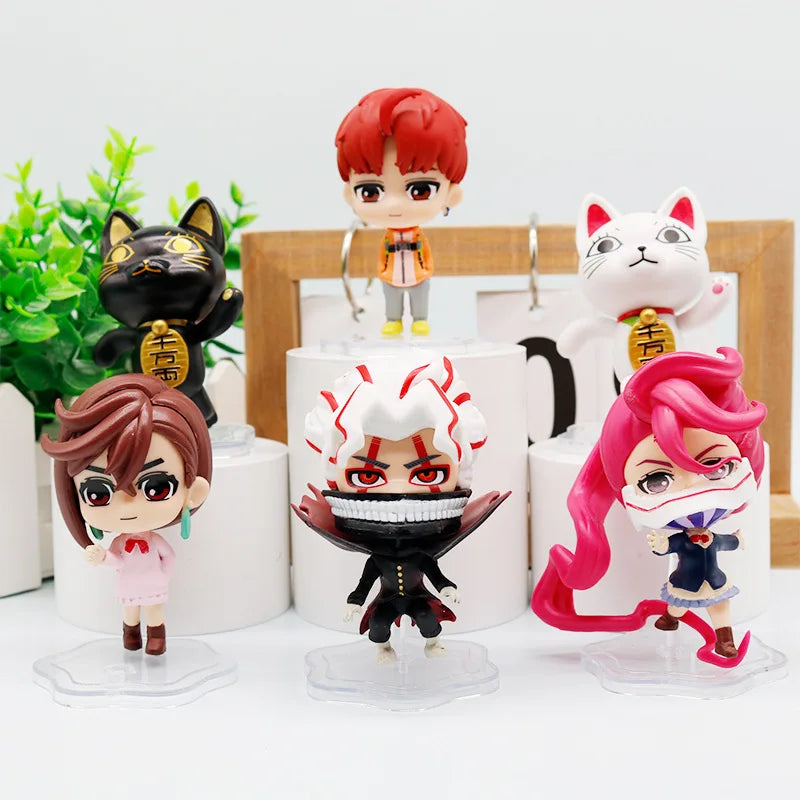6pcs Dandadan anime Erkallen Statue model Q Version Figurine Pvc Model Toy Collectible Decoration Desktop Gift.Toy gifts